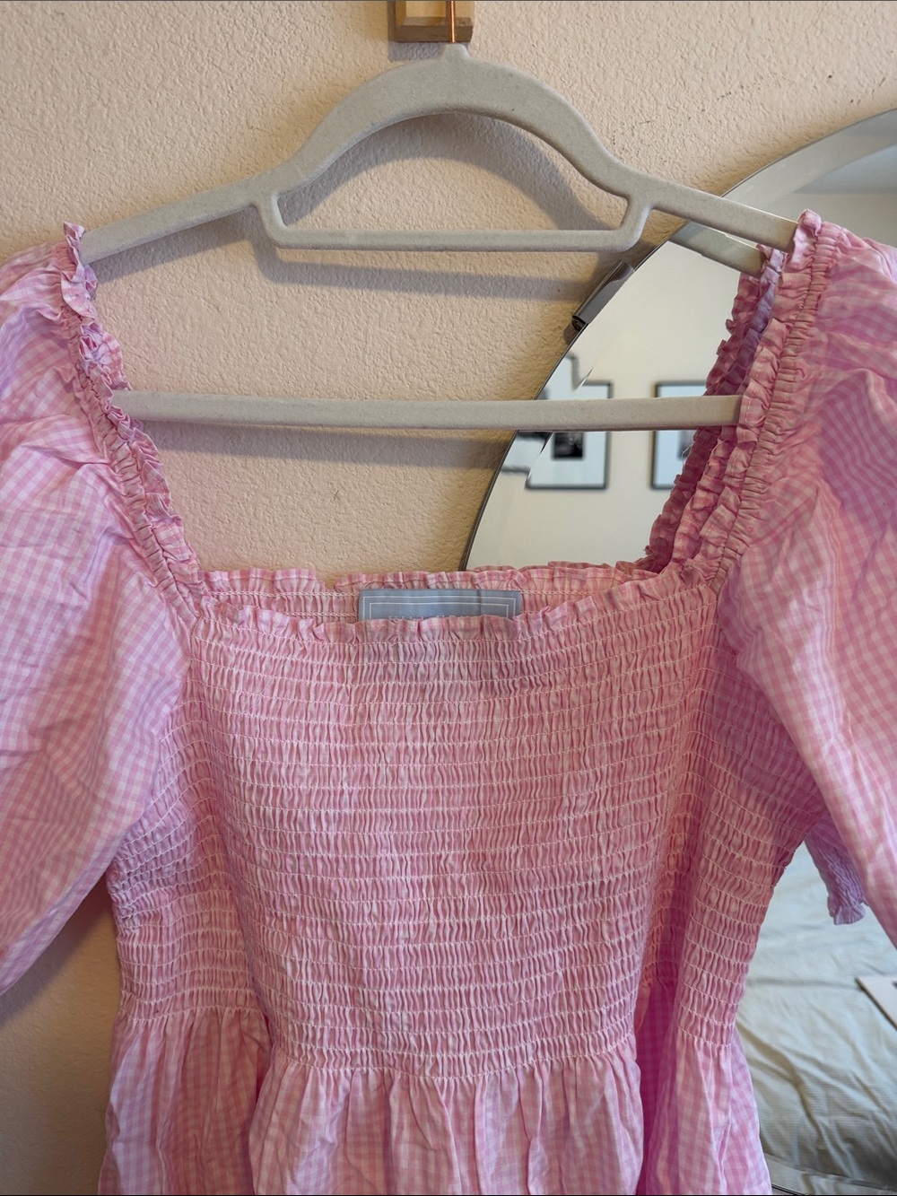 Hill House Pink Gingham Puff-Sleeve Athena Dress - Picture 3 of 6